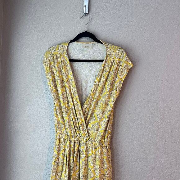 Anthropologie Maeve Fete in Yellow Motif Handkerchief Midi Dress Size XS Stretch - Picture 3 of 10
